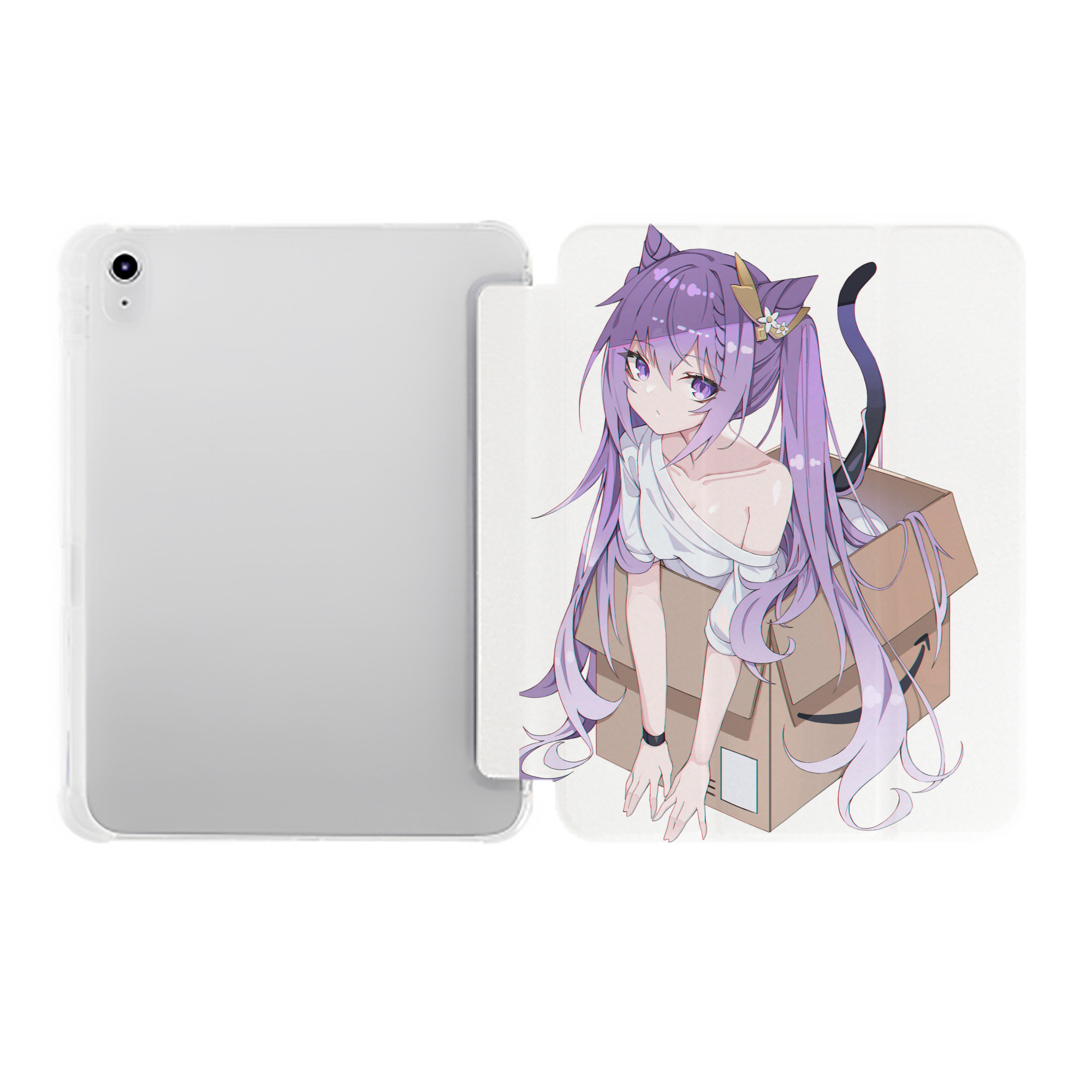 げんし神 刻晴 こくせい genshin Kokusei IPad ケース ペン収納付き 三つ折りスタンド PUレザー×シリコン 対応機種9.5/10.5/10.9インチ